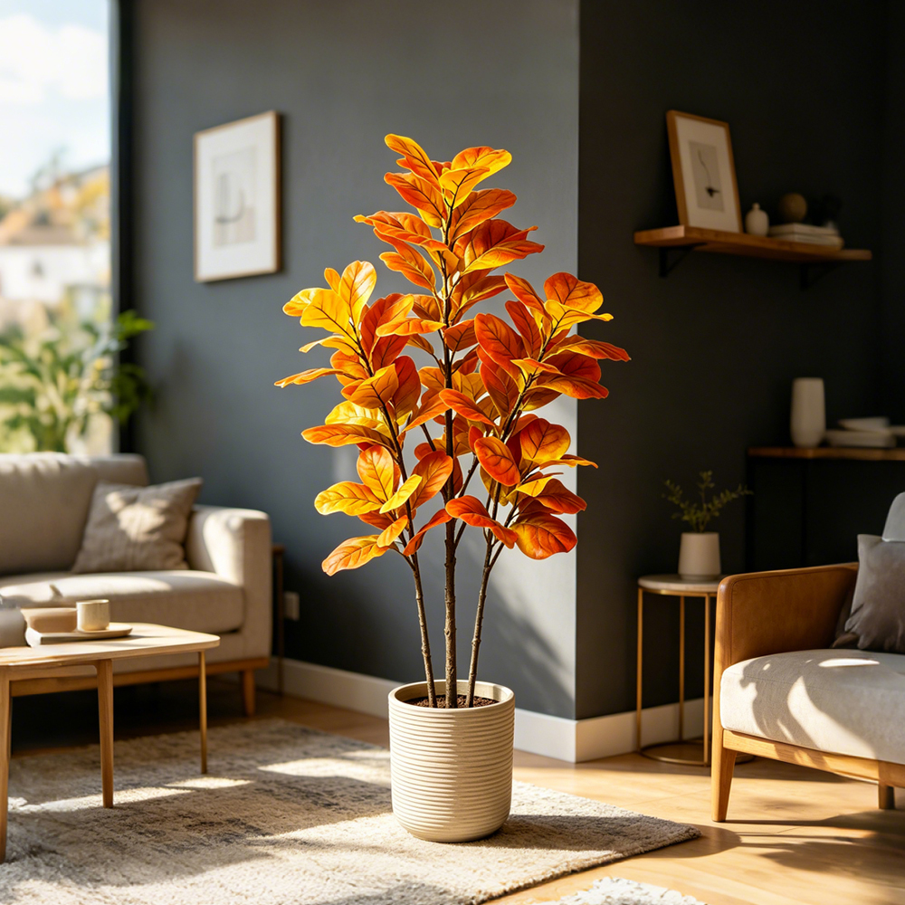 Fiddle Leaf Fig - 85-125cm Large Artificial Banyan Plants Fake