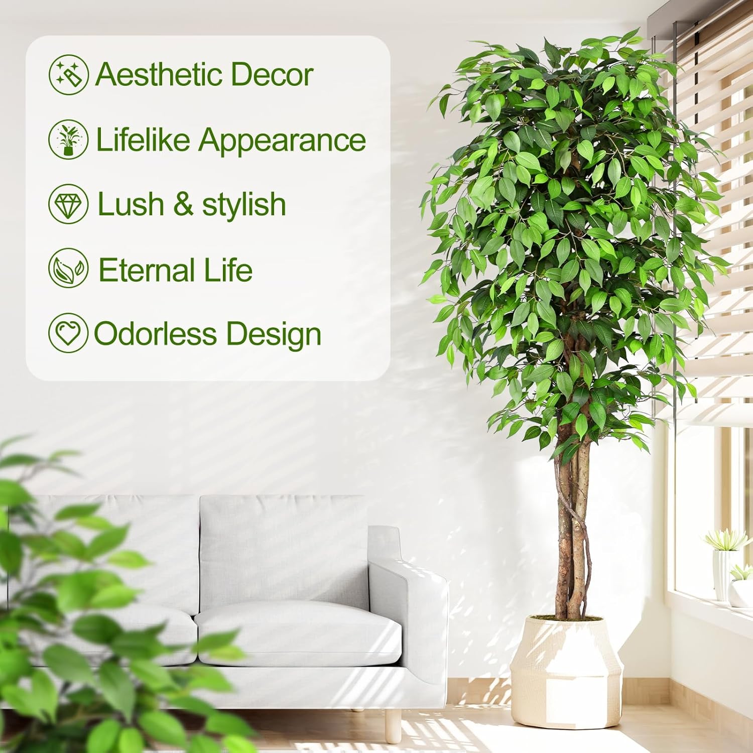 Lifelike Artificial Ficus Tree – Fiddle Leaf Fig recenzja i cena