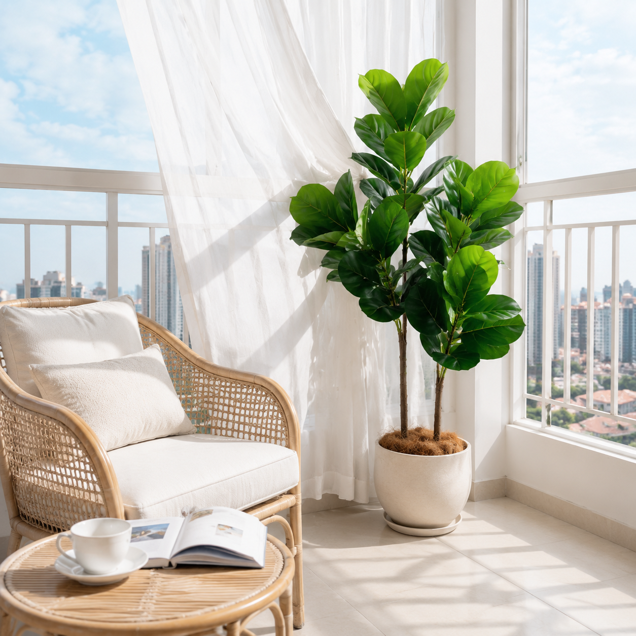 130cm/4.3ft Artificial Ficus L – Fiddle Leaf Fig recenzja i cena