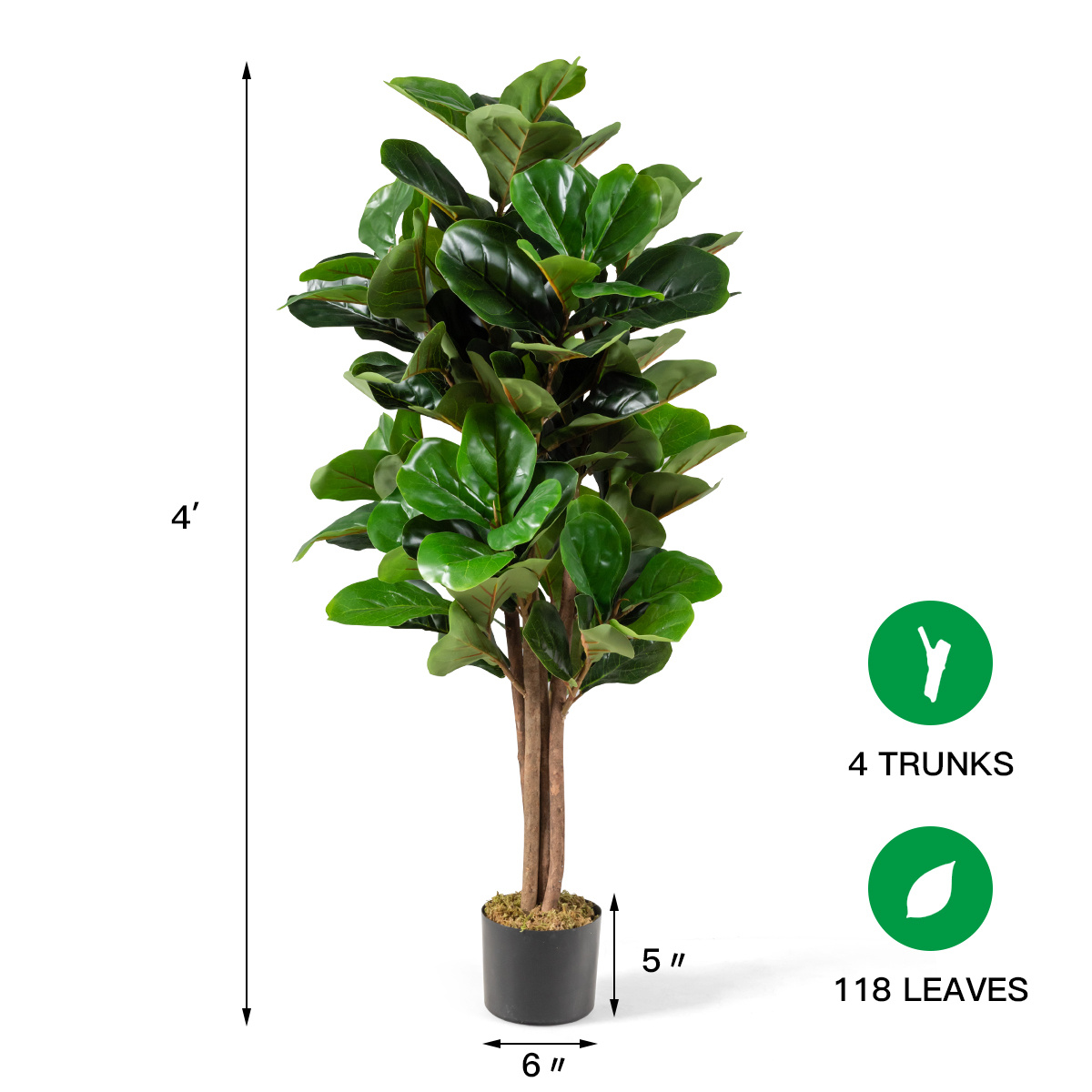 Costway 4ft Artificial Fiddle  – Fiddle Leaf Fig recenzja i cena