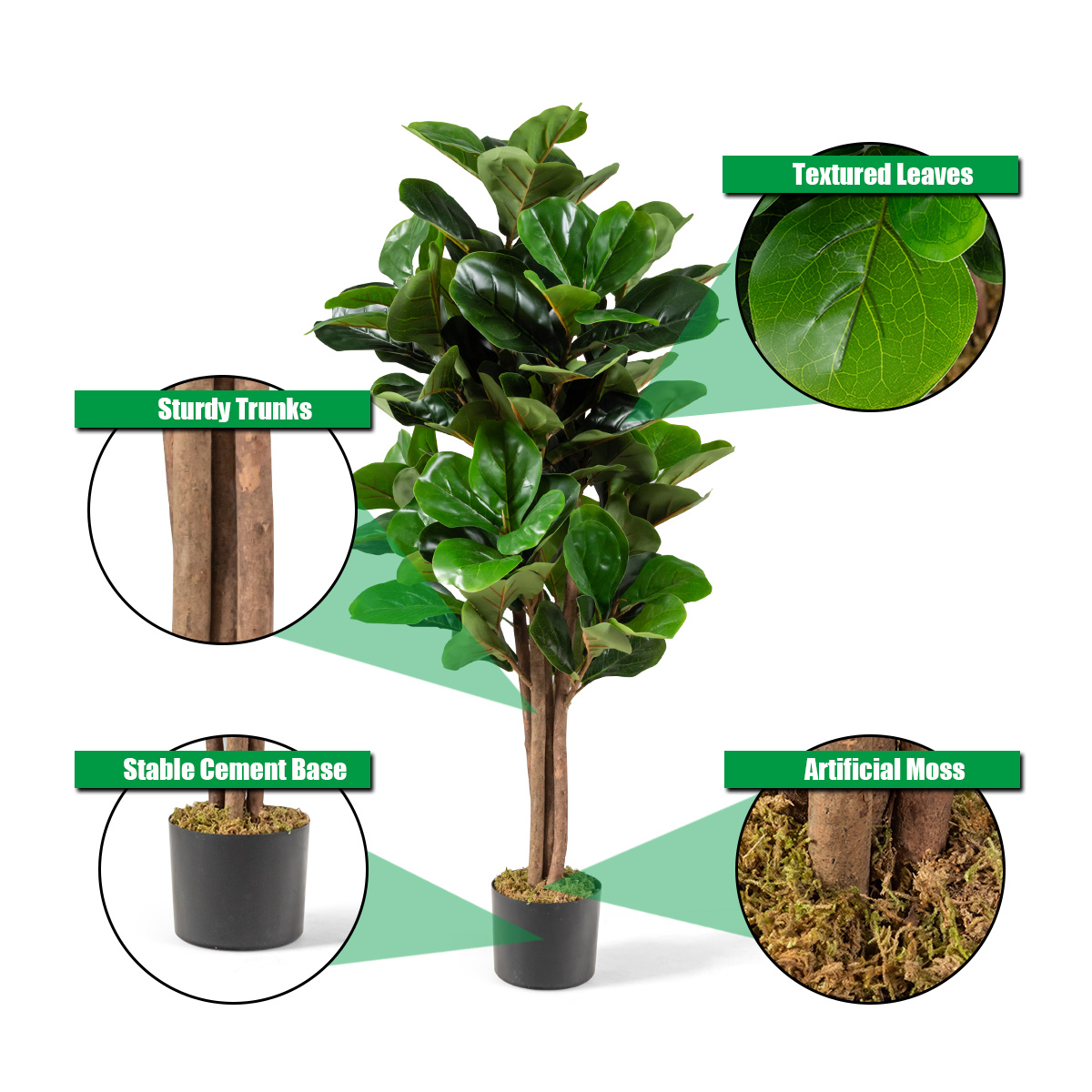 Costway 4ft Artificial Fiddle  – Fiddle Leaf Fig recenzja i cena